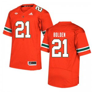 #21 Bubba Bolden Miami Hurricanes Men Football Jersey Orange