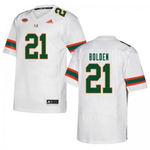#21 Bubba Bolden Miami Men Embroidery Jersey White