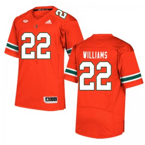 #22 Cameron Williams Miami Men NCAA Jersey Orange