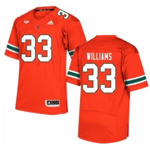 #33 Chantz Williams Miami Men NCAA Jersey Orange