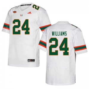 #24 Christian Williams Miami Hurricanes Men High School Jersey White