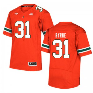 #31 Connor Byrne University of Miami Men University Jersey Orange