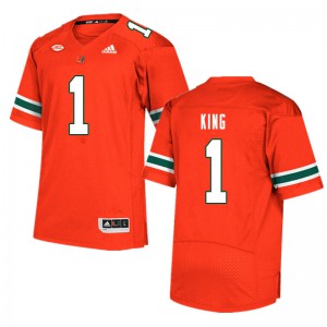#1 D'Eriq King Miami Men Football Jerseys Orange