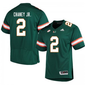 #2 Donald Chaney Jr. University of Miami Men NCAA Jerseys Green