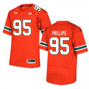 #95 Jaelan Phillips Hurricanes Men Football Jerseys Orange