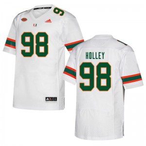 #98 Jalar Holley Miami Men Official Jersey White