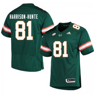 #81 Jared Harrison-Hunte Miami Men University Jerseys Green