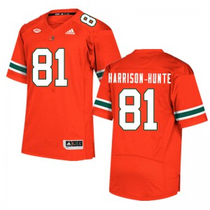 #81 Jared Harrison-Hunte Hurricanes Men High School Jerseys Orange
