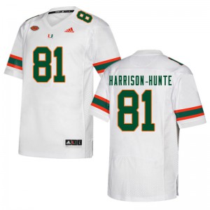 #81 Jared Harrison-Hunte University of Miami Men Stitched Jerseys White