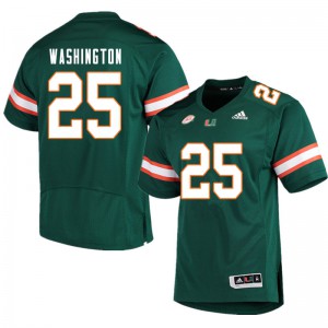#25 Keshawn Washington Miami Men Stitch Jersey Green
