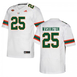 #25 Keshawn Washington University of Miami Men Player Jersey White