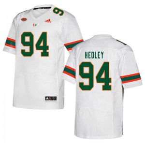 #94 Lou Hedley University of Miami Men Stitch Jerseys White