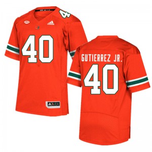 #40 Luis Gutierrez Jr. Hurricanes Men Embroidery Jersey Orange