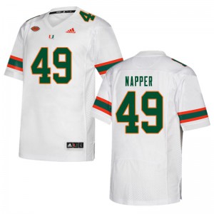 #49 Mason Napper Miami Hurricanes Men College Jersey White