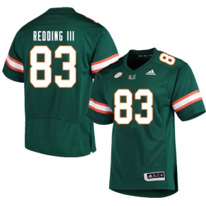 #83 Michael Redding III University of Miami Men University Jerseys Green