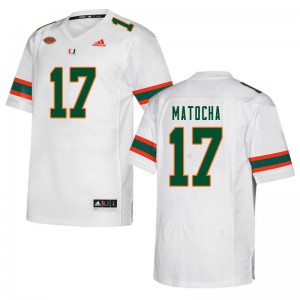 #17 Peyton Matocha Miami Hurricanes Men Player Jersey White