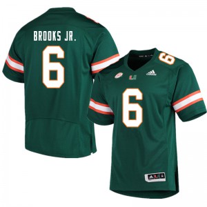 #6 Sam Brooks Jr. Miami Men NCAA Jerseys Green