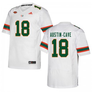 #18 Tirek Austin-Cave Miami Hurricanes Men College Jersey White