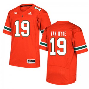#19 Tyler Van Dyke Hurricanes Men University Jerseys Orange