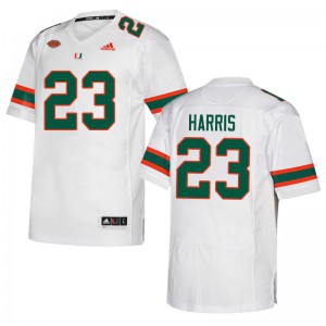 #23 Cam'Ron Harris University of Miami Men Stitch Jerseys White