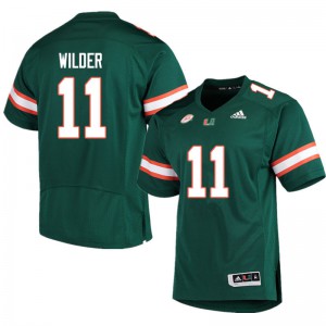 #11 De'Andre Wilder Miami Hurricanes Men Stitch Jerseys Green