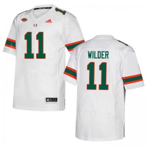 #11 De'Andre Wilder Miami Hurricanes Men High School Jersey White