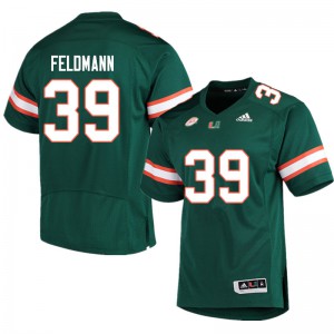 #39 Gannon Feldmann University of Miami Men College Jersey Green