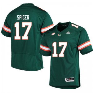 #17 Jack Spicer Miami Men Stitch Jerseys Green