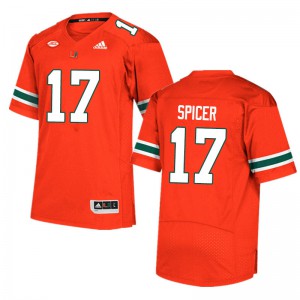#17 Jack Spicer Miami Men Alumni Jersey Orange