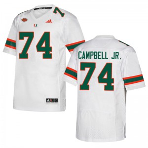 #74 John Campbell Jr. Miami Men Stitched Jersey White
