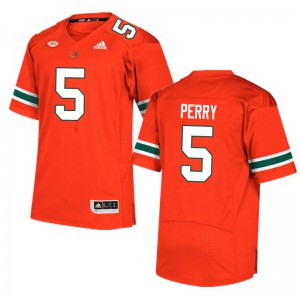 #5 N'Kosi Perry Hurricanes Men University Jerseys Orange