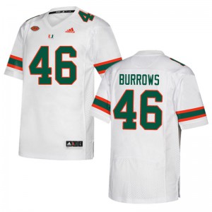 #46 Suleman Burrows University of Miami Men Stitched Jersey White