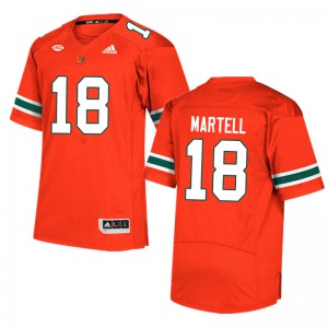 #18 Tate Martell Miami Men Stitch Jersey Orange