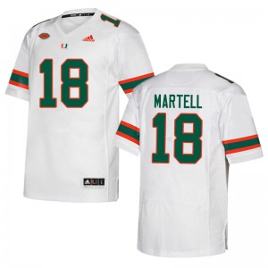 #18 Tate Martell Hurricanes Men Embroidery Jerseys White