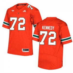#72 Tommy Kennedy Hurricanes Men College Jerseys Orange