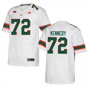 #72 Tommy Kennedy Miami Men College Jerseys White