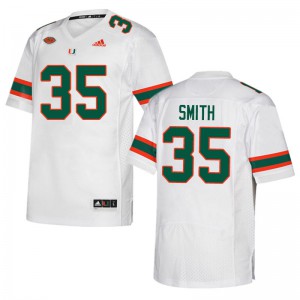 #35 Zac Smith University of Miami Men Stitch Jerseys White