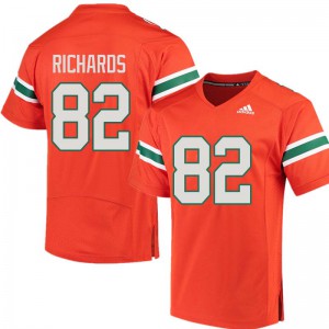 #82 Ahmmon Richards University of Miami Men Embroidery Jerseys Orange