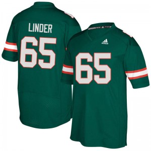 #65 Brandon Linder Miami Men Embroidery Jersey Green