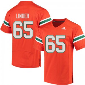 #65 Brandon Linder Miami Hurricanes Men College Jerseys Orange