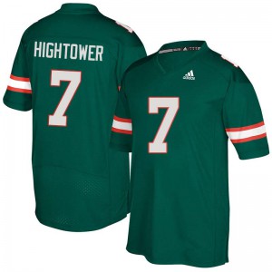 #7 Brian Hightower Miami Hurricanes Men High School Jerseys Green