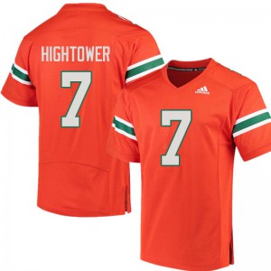 #7 Brian Hightower Hurricanes Men NCAA Jersey Orange