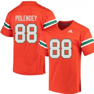 #88 Brian Polendey University of Miami Men Stitched Jersey Orange