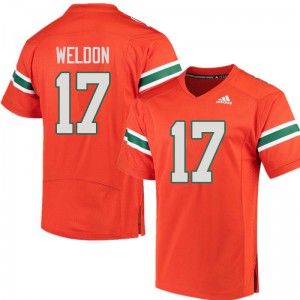 #17 Cade Weldon Miami Men Official Jerseys Orange