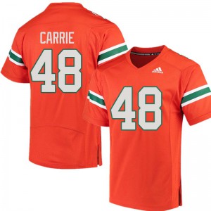 #48 Calvin Carrie University of Miami Men College Jerseys Orange