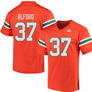 #37 Colvin Alford University of Miami Men NCAA Jerseys Orange