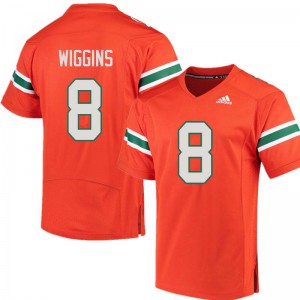 #8 Daquris Wiggins Miami Hurricanes Men Player Jersey Orange