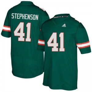 #41 Darian Stephenson University of Miami Men Official Jerseys Green