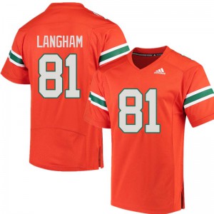 #81 Darrell Langham Miami Hurricanes Men Player Jersey Orange
