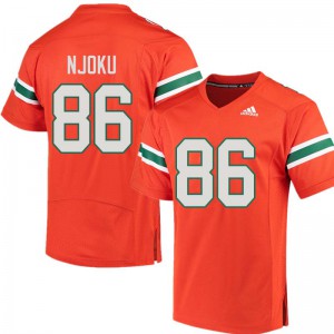 #86 David Njoku University of Miami Men Football Jerseys Orange